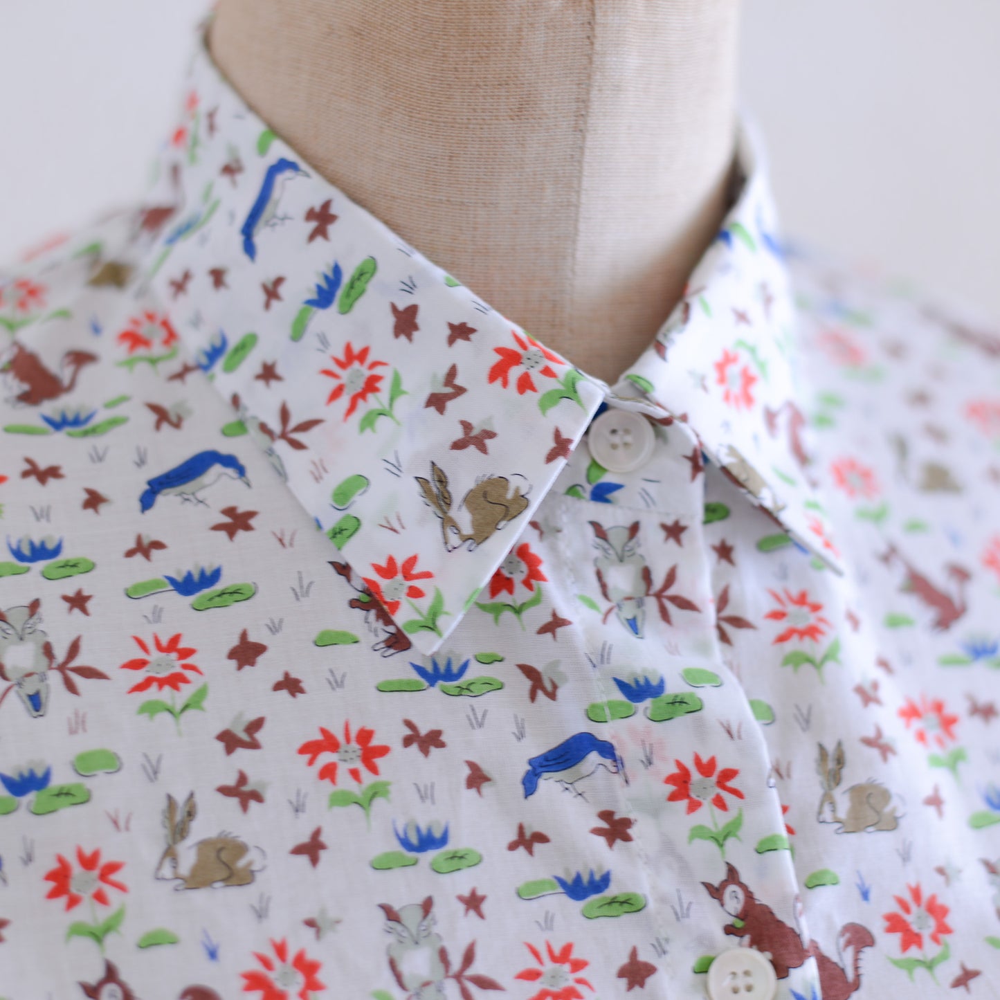 Liberty Print Organic Cotton Shirt White