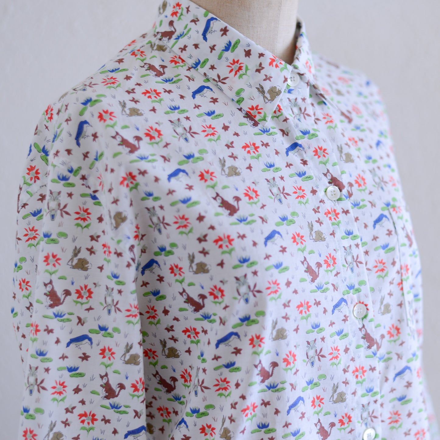 Liberty Print Organic Cotton Shirt White