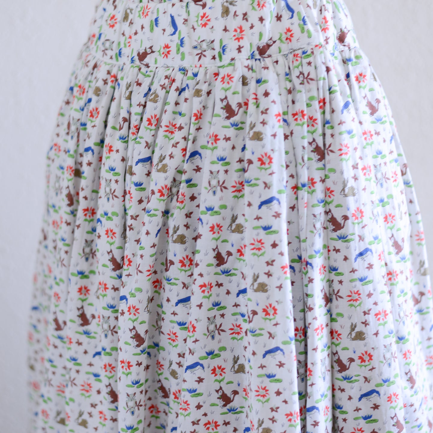 リバティプリントオーガニックコットンギャザースカート White