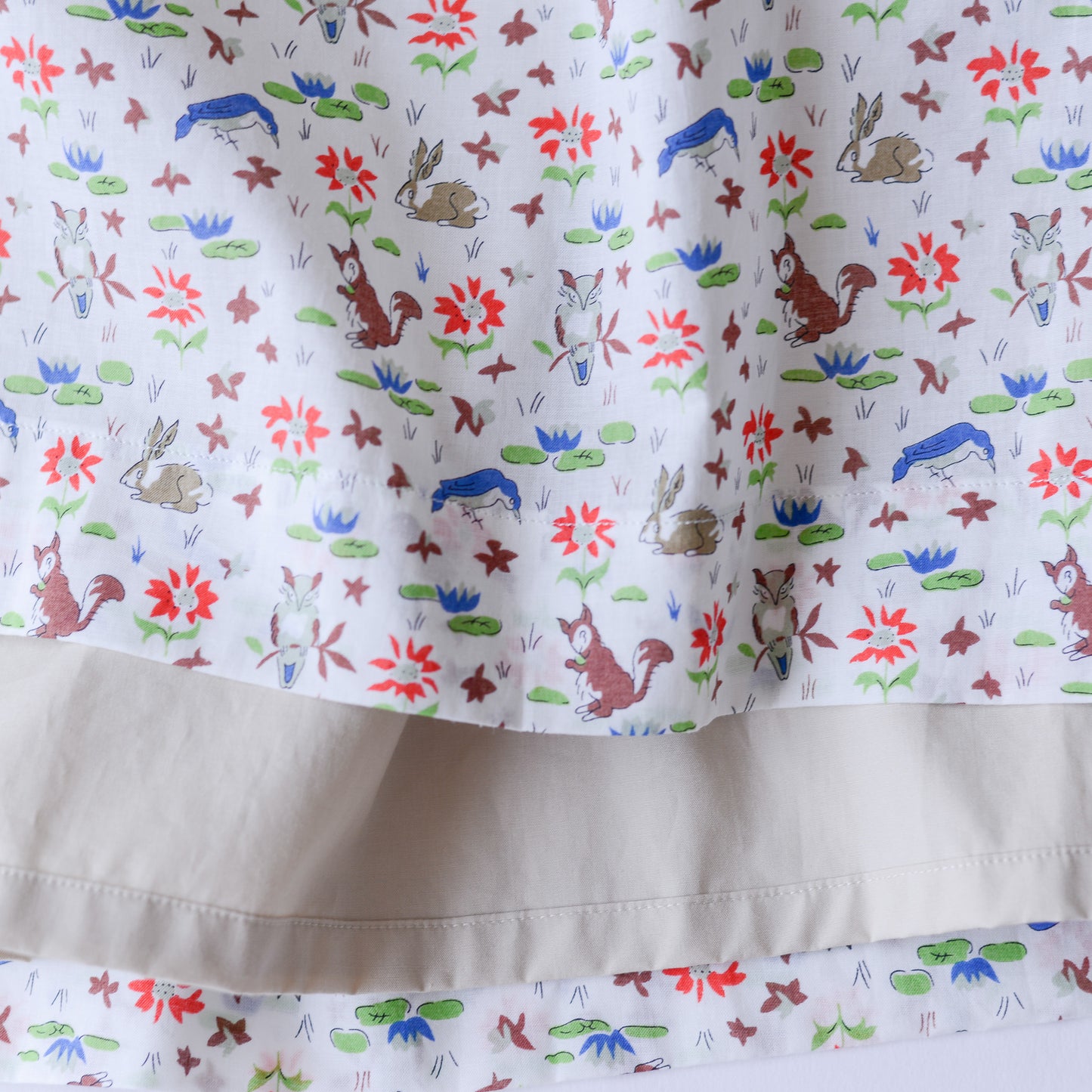 リバティプリントオーガニックコットンギャザースカート White