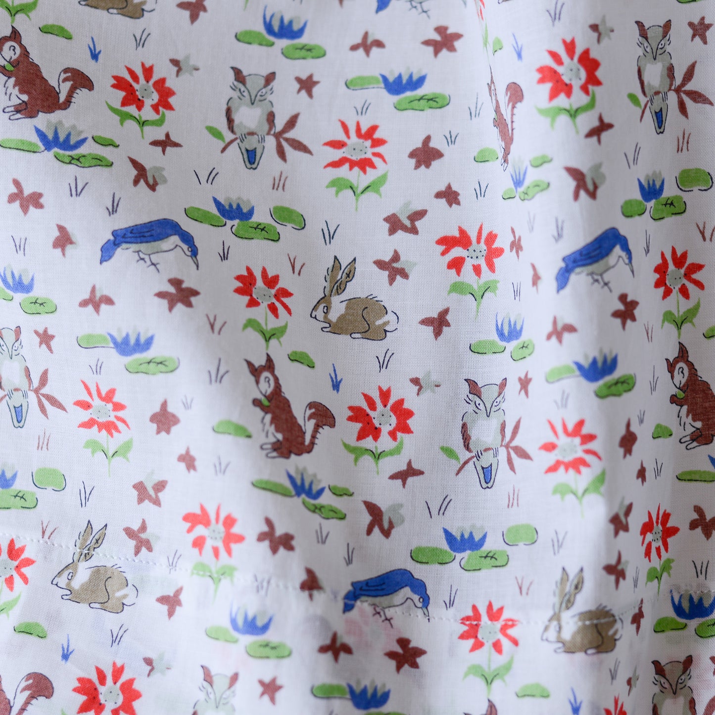 リバティプリントオーガニックコットンギャザースカート White