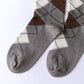 Organic Cotton Alpaca Yak Argyle Socks, Dark Gray
