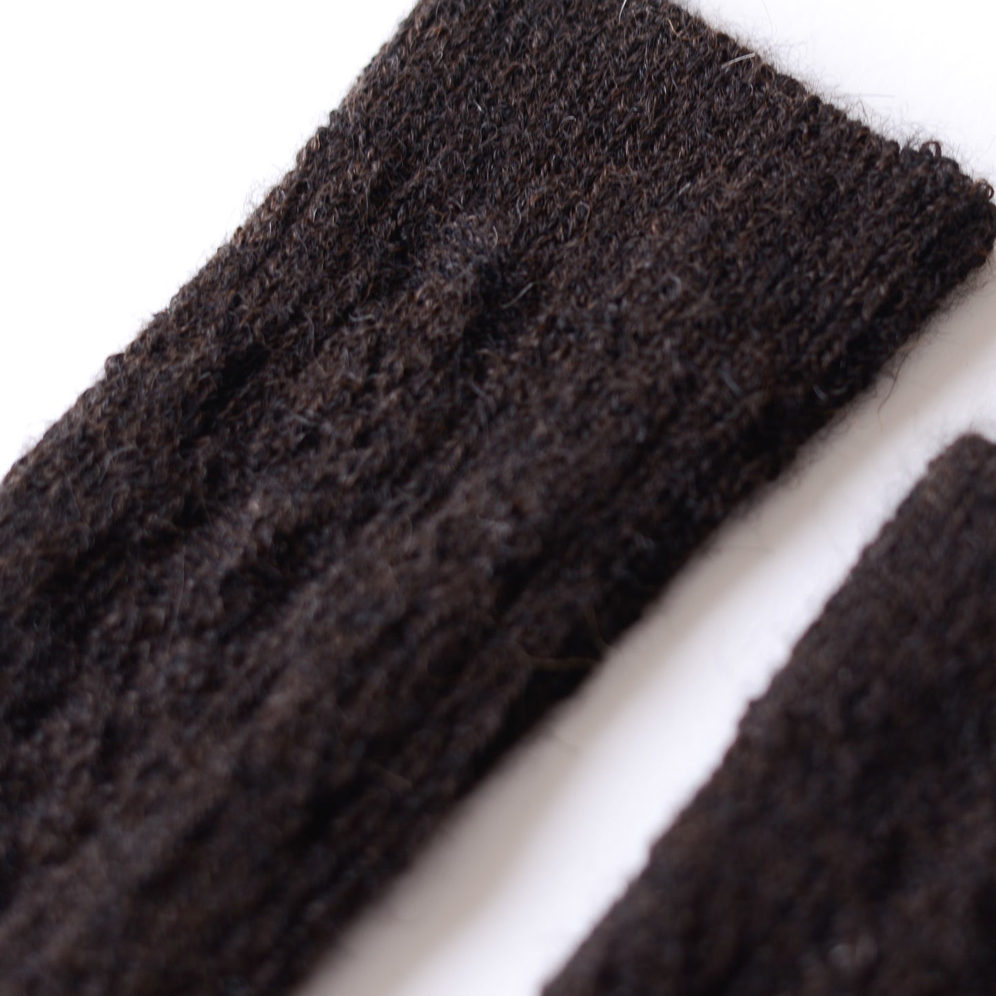 Alpaca Cable Knit Socks Dark Brown