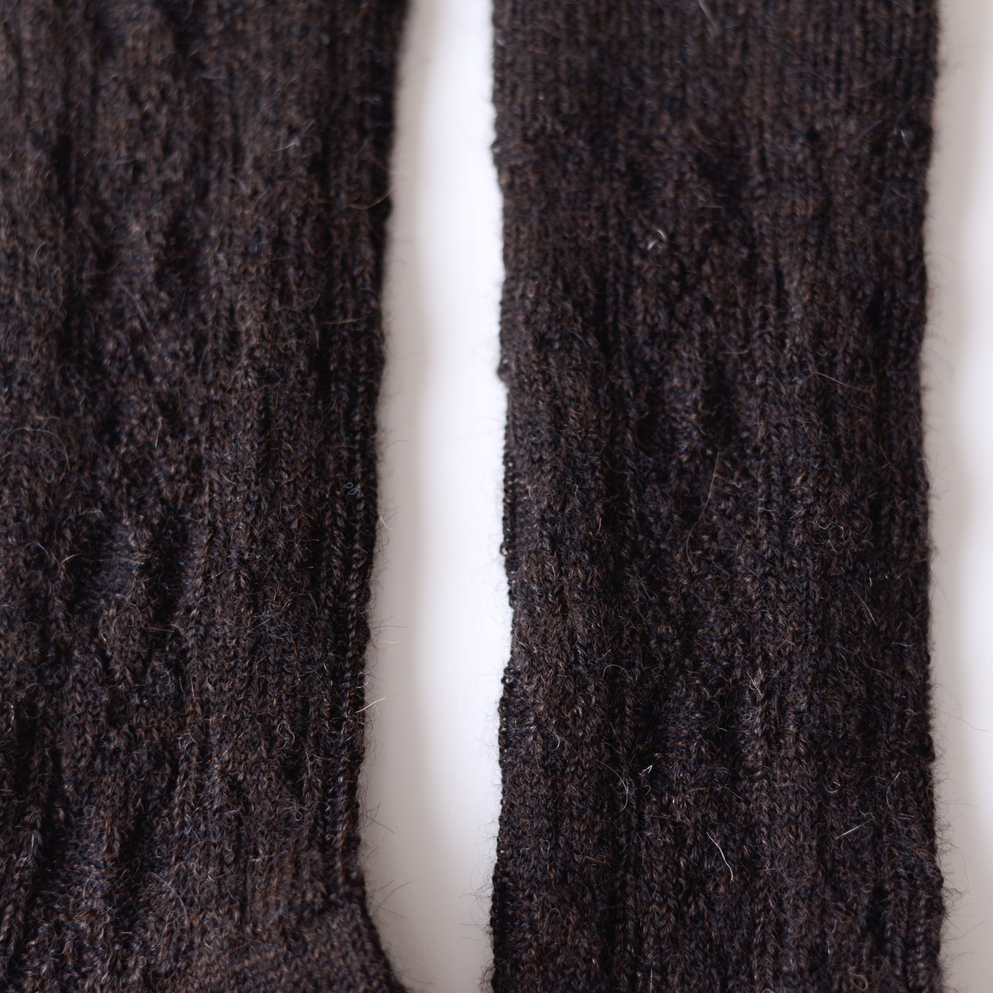 Alpaca Cable Knit Socks Dark Brown