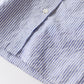 Cotton Linen Frill Collar 3/4 Sleeve Shirt Off White x Navy