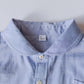 코튼 미니 포켓 라운드 칼라 셔츠 Blue