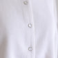 Cotton wool snap cardigan in off-white