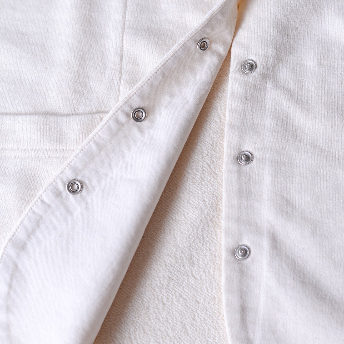 Cotton wool snap cardigan in off-white