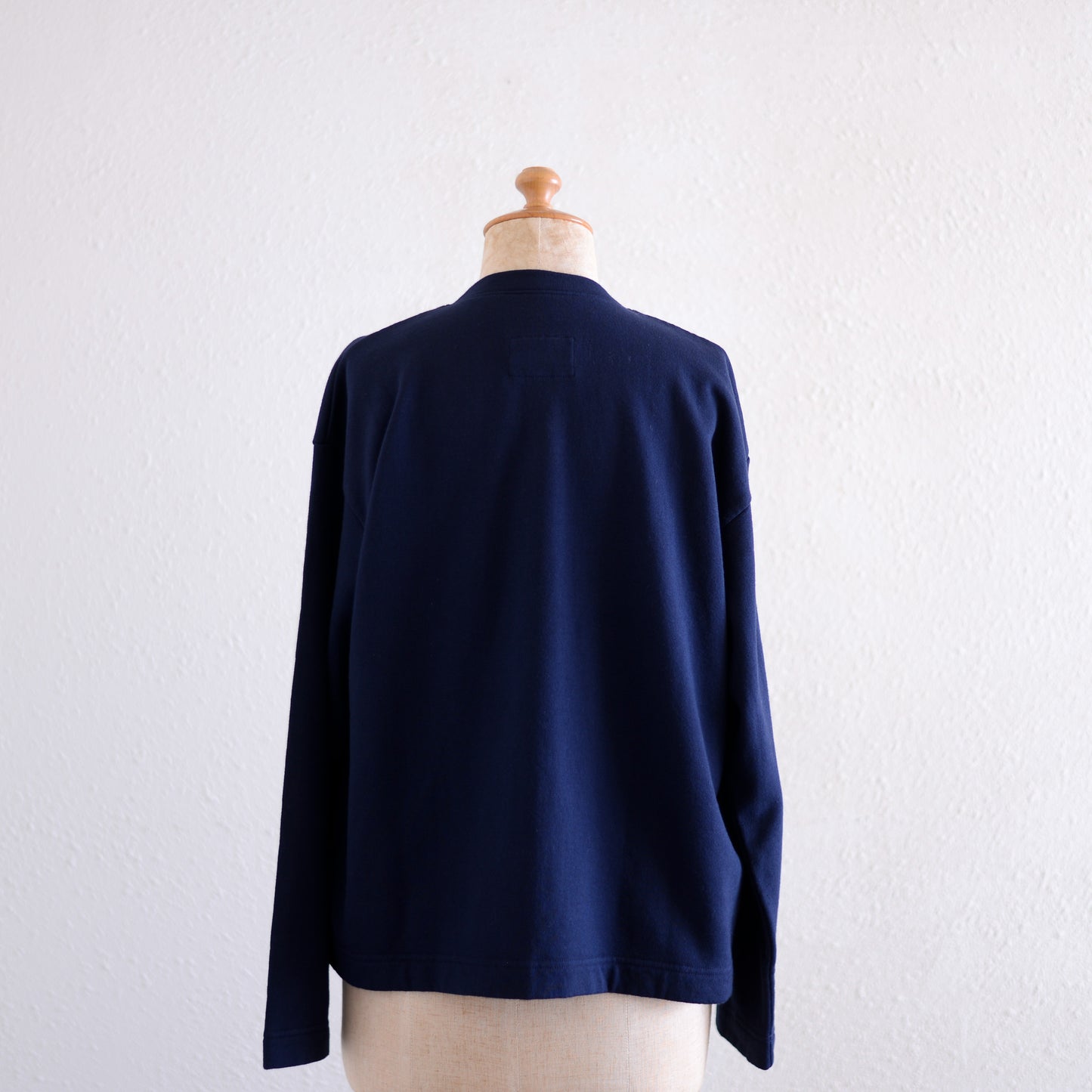 Cotton wool snap cardigan, Navy