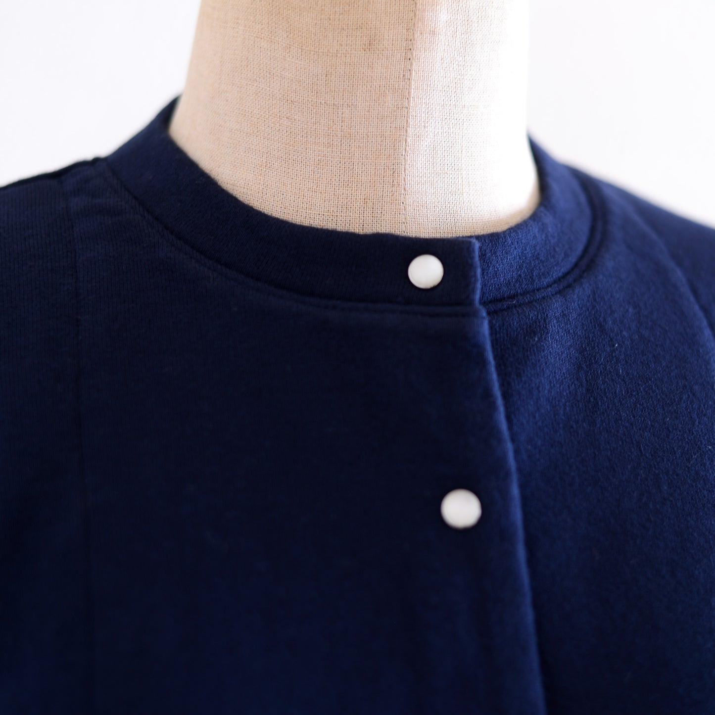 Cotton wool snap cardigan, Navy