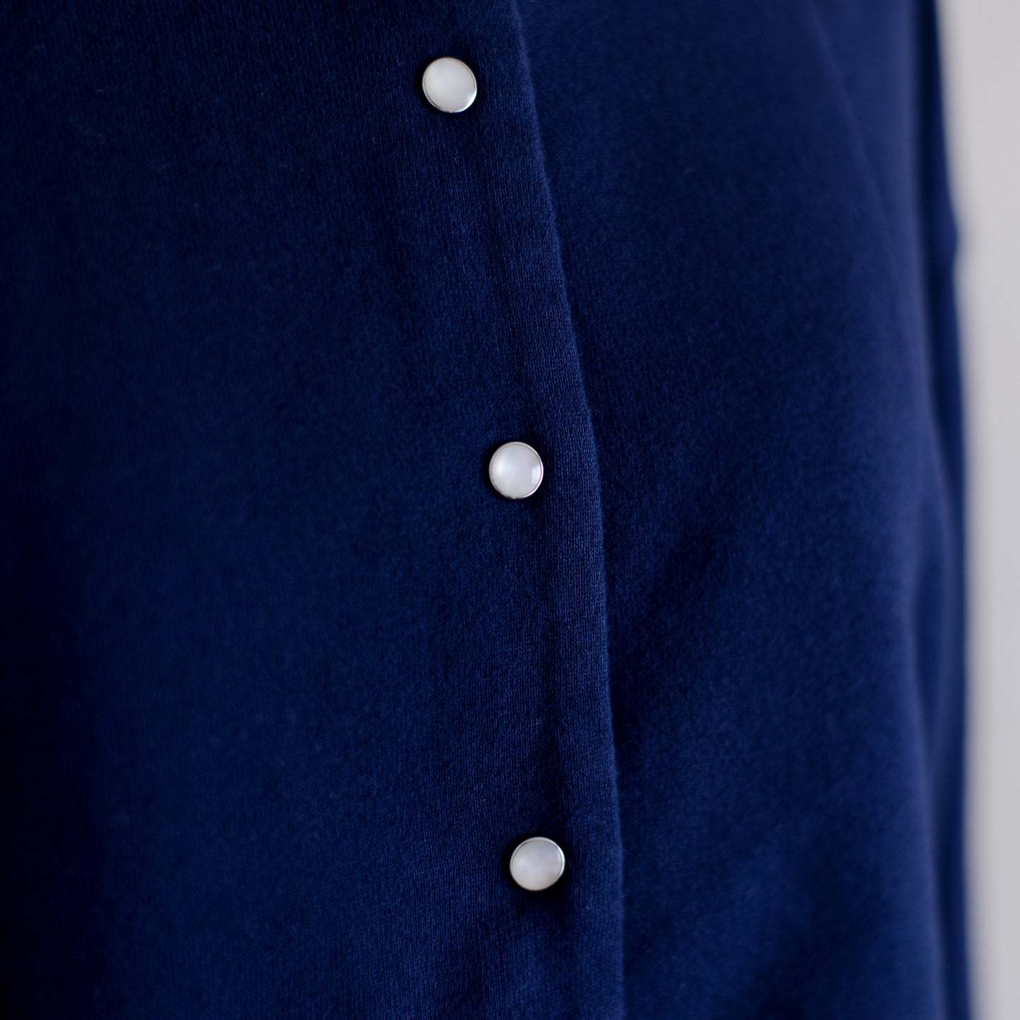 Cotton wool snap cardigan, Navy