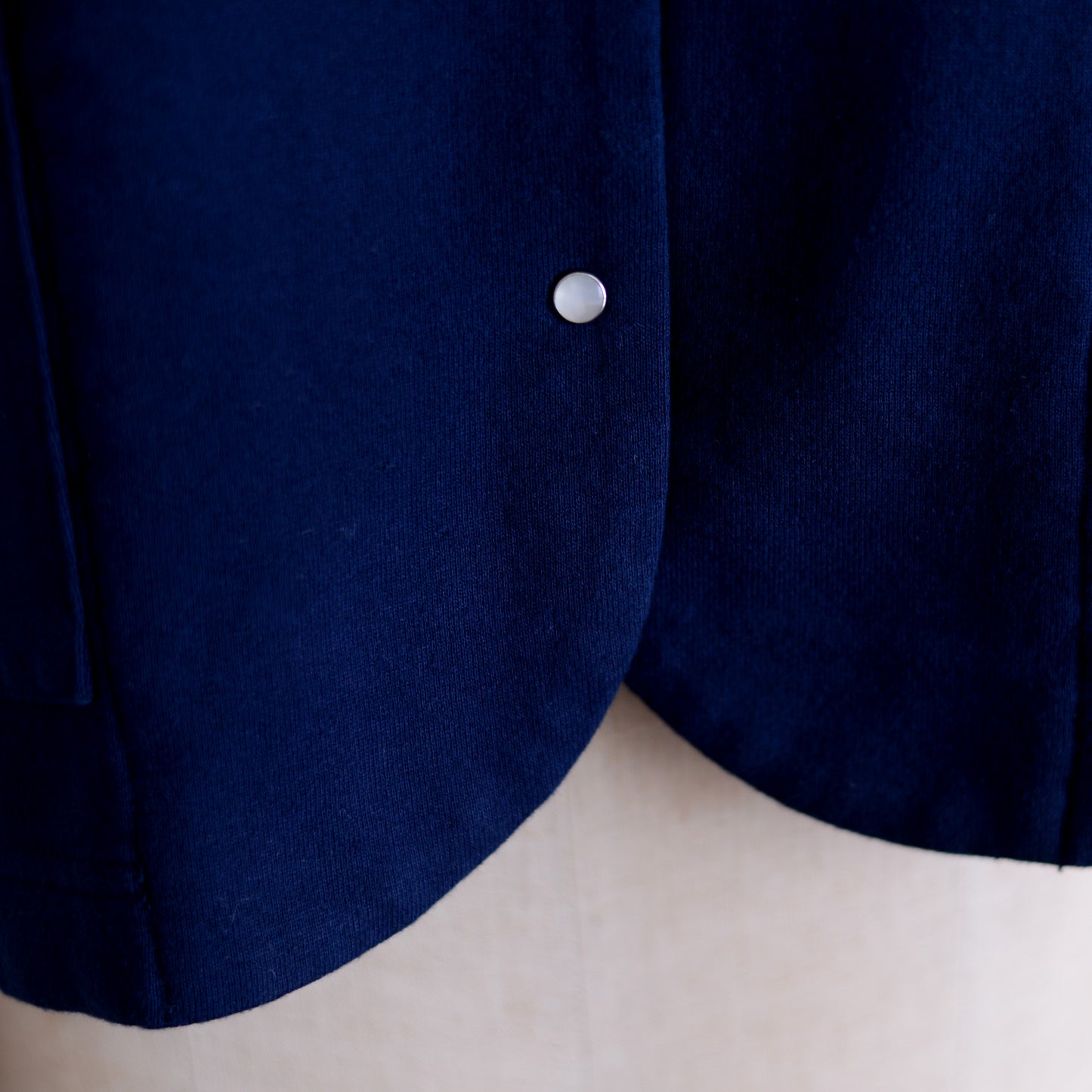 Cotton wool snap cardigan, Navy