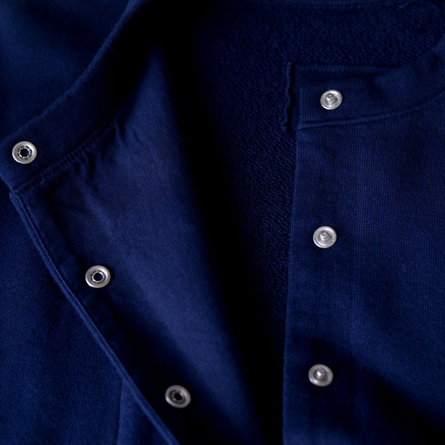 Cotton wool snap cardigan, Navy