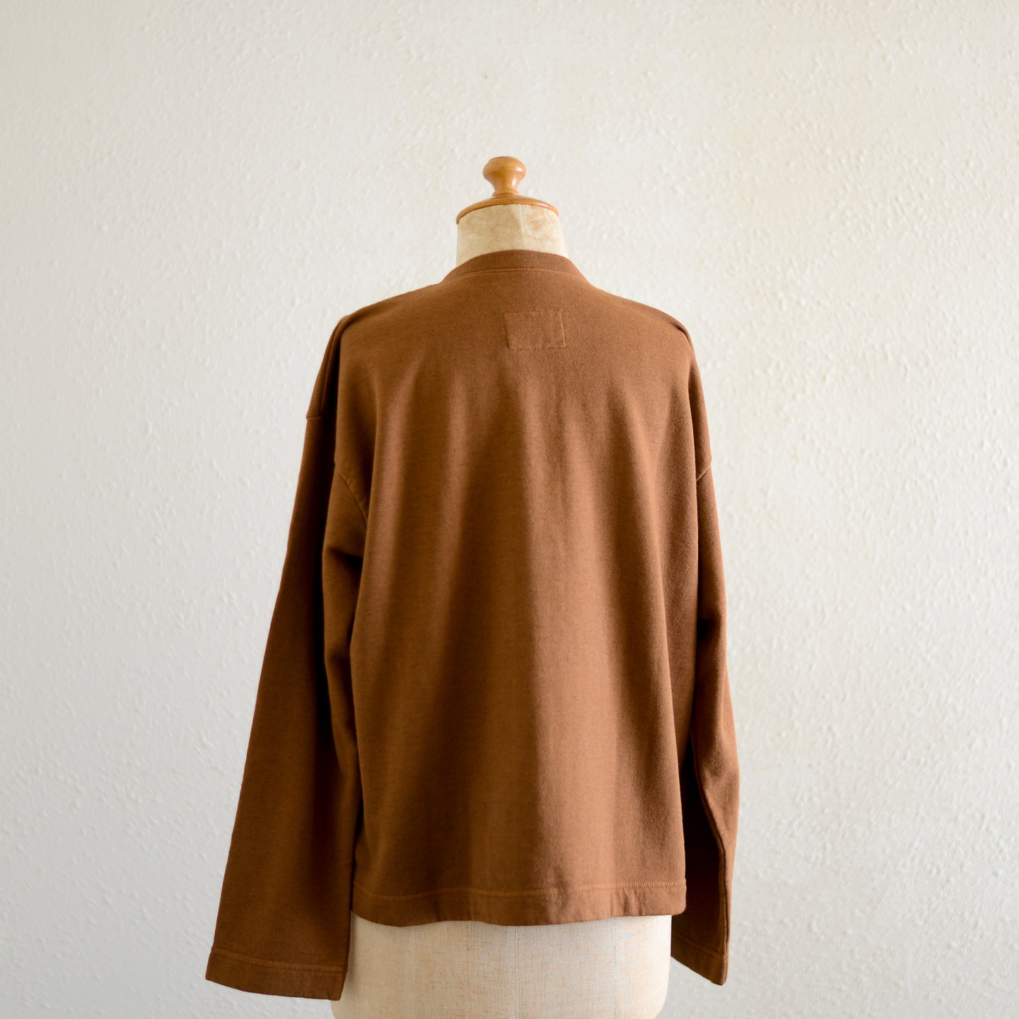 Cotton wool snap cardigan in Mocha