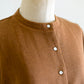 Cotton wool snap cardigan in Mocha