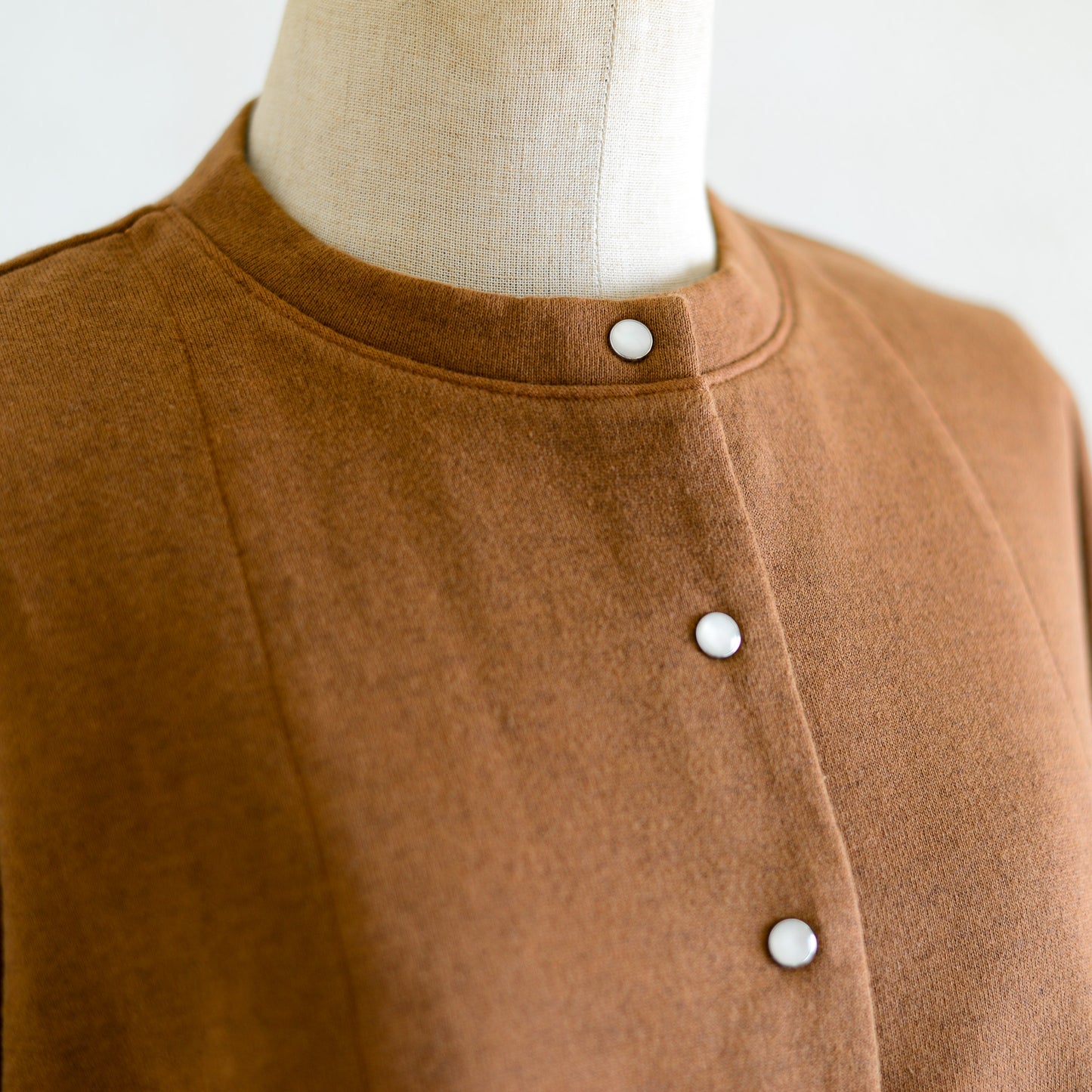 Cotton wool snap cardigan in Mocha