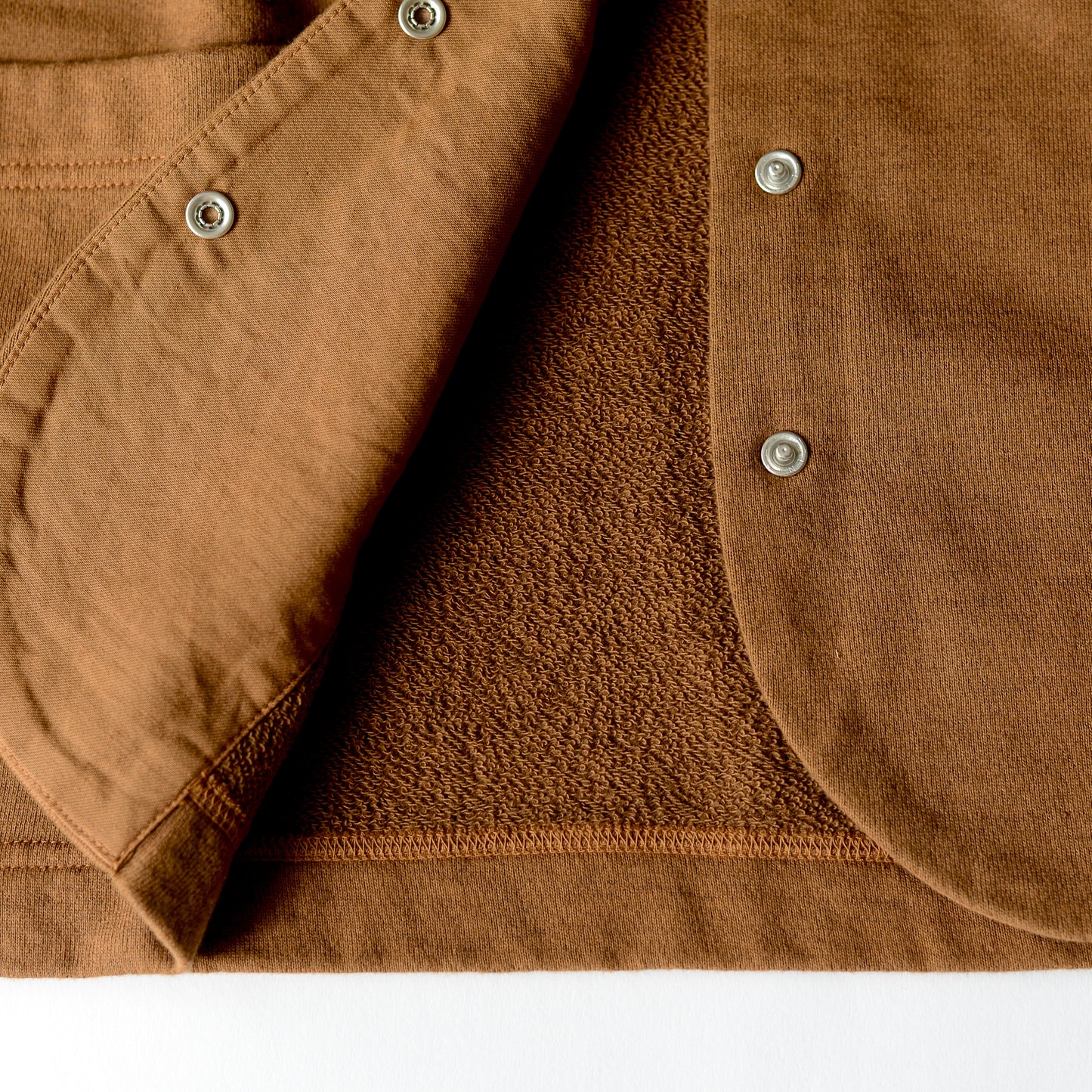 Cotton wool snap cardigan in Mocha