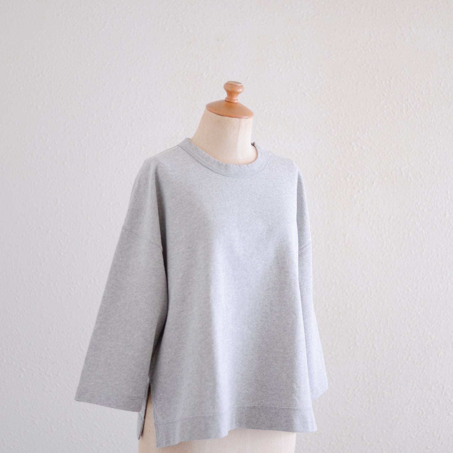 Cotton fleece box pullover Gray