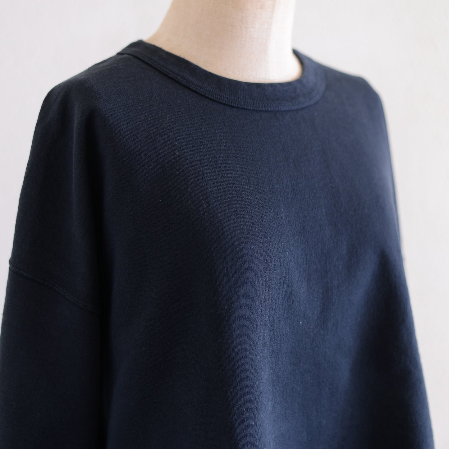 Cotton fleece box pullover in Black