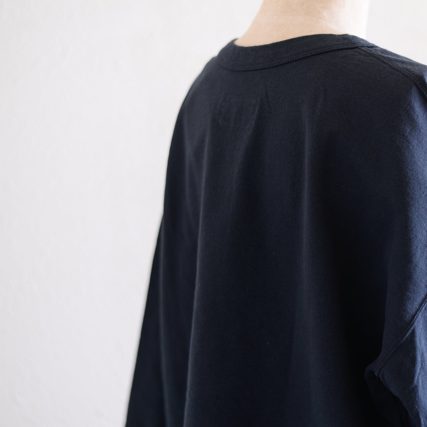 Cotton fleece box pullover in Black
