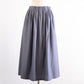 Cotton Cupro Wool Tuck Easy Skirt in Charcoal Grey
