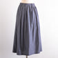 Cotton Cupro Wool Tuck Easy Skirt in Charcoal Grey