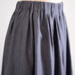 Cotton Cupro Wool Tuck Easy Skirt in Charcoal Grey