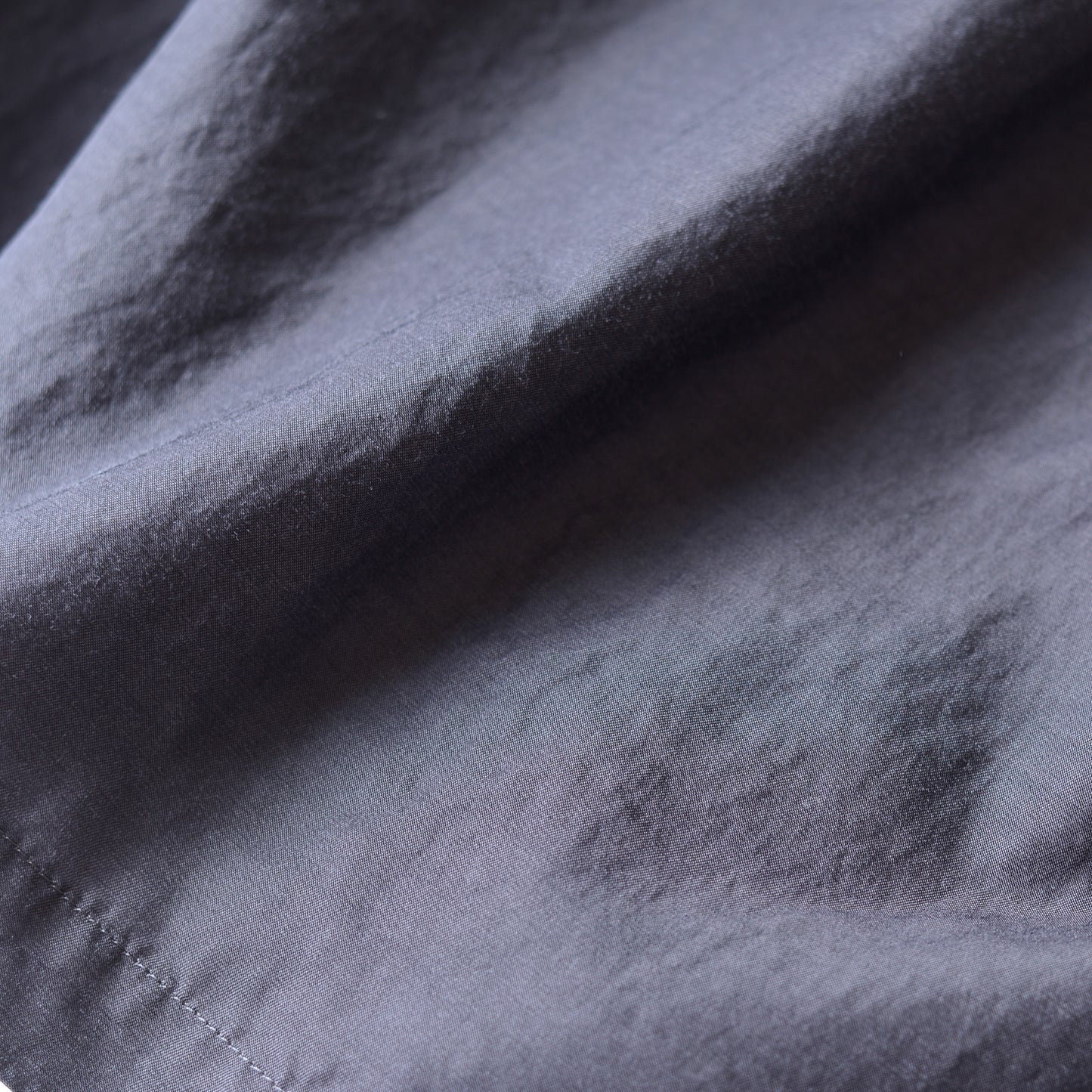 Cotton Cupro Wool Tuck Easy Skirt in Charcoal Grey