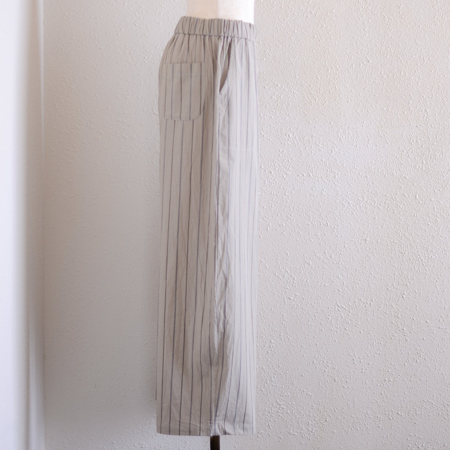 オーガニックコットンイージーストレートパンツ  Stripe