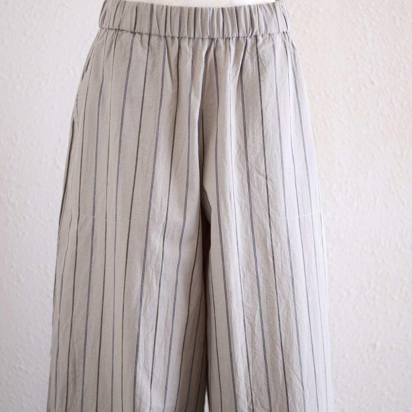 オーガニックコットンイージーストレートパンツ  Stripe