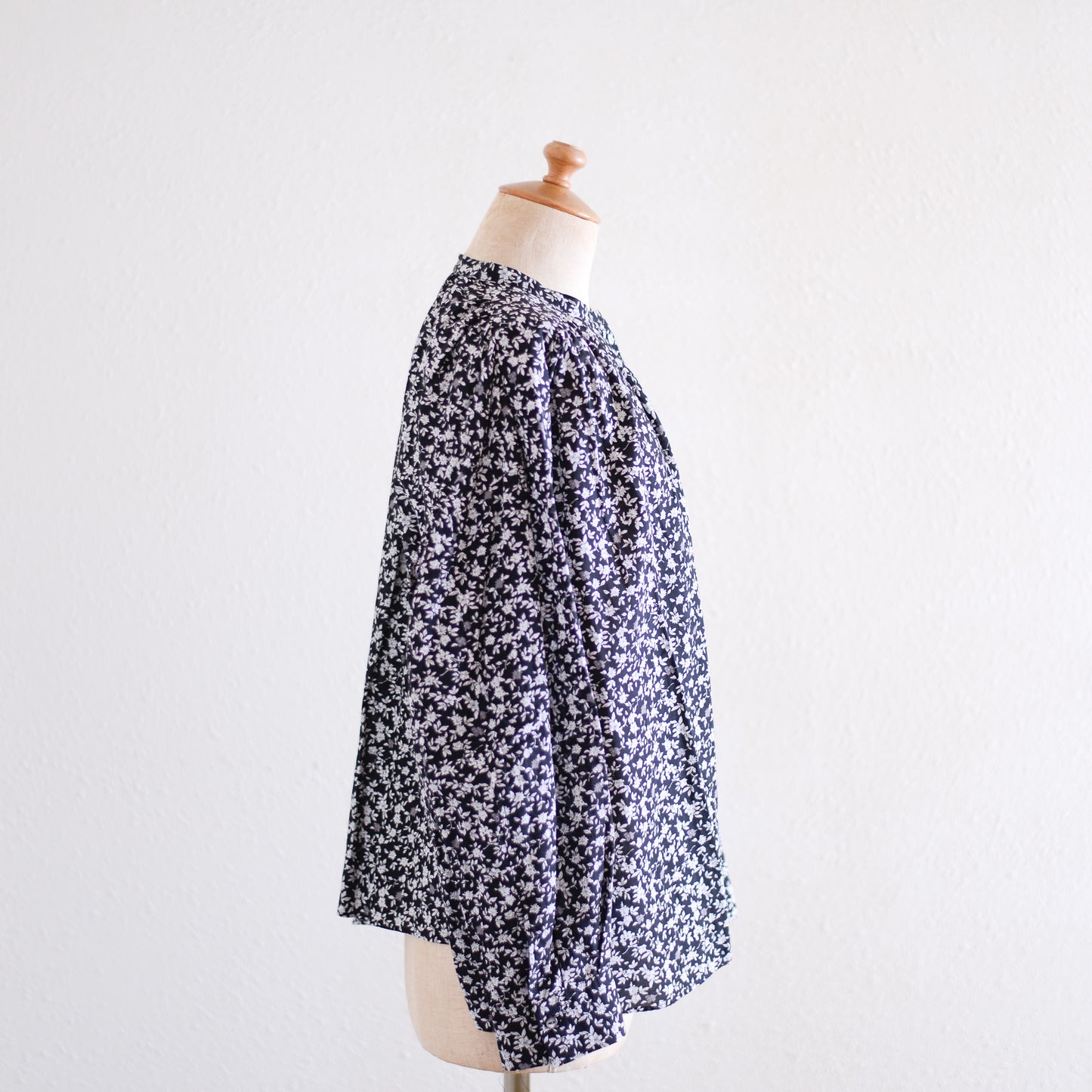 Cotton Cupra Flower Blouse Black