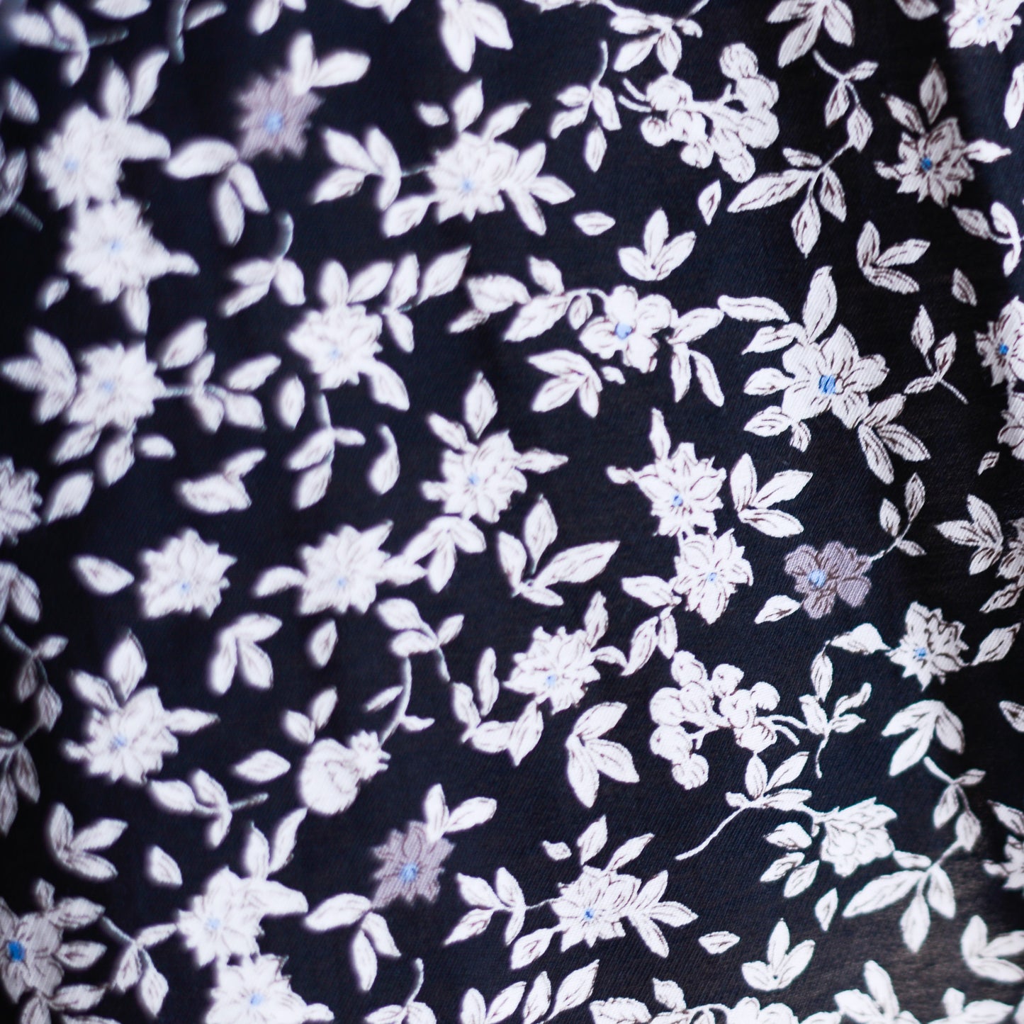 Cotton Cupra Flower Blouse Black