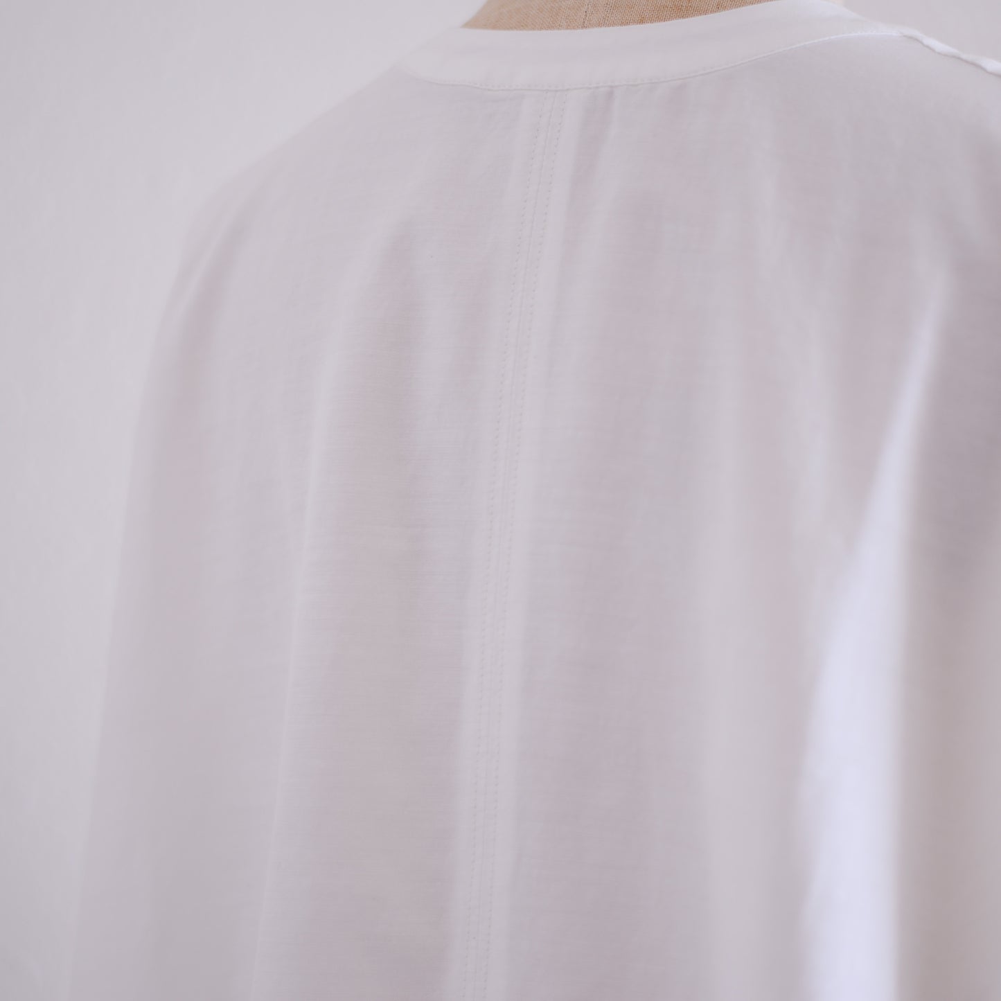 Cotton cupra wool pin tuck 2-way blouse