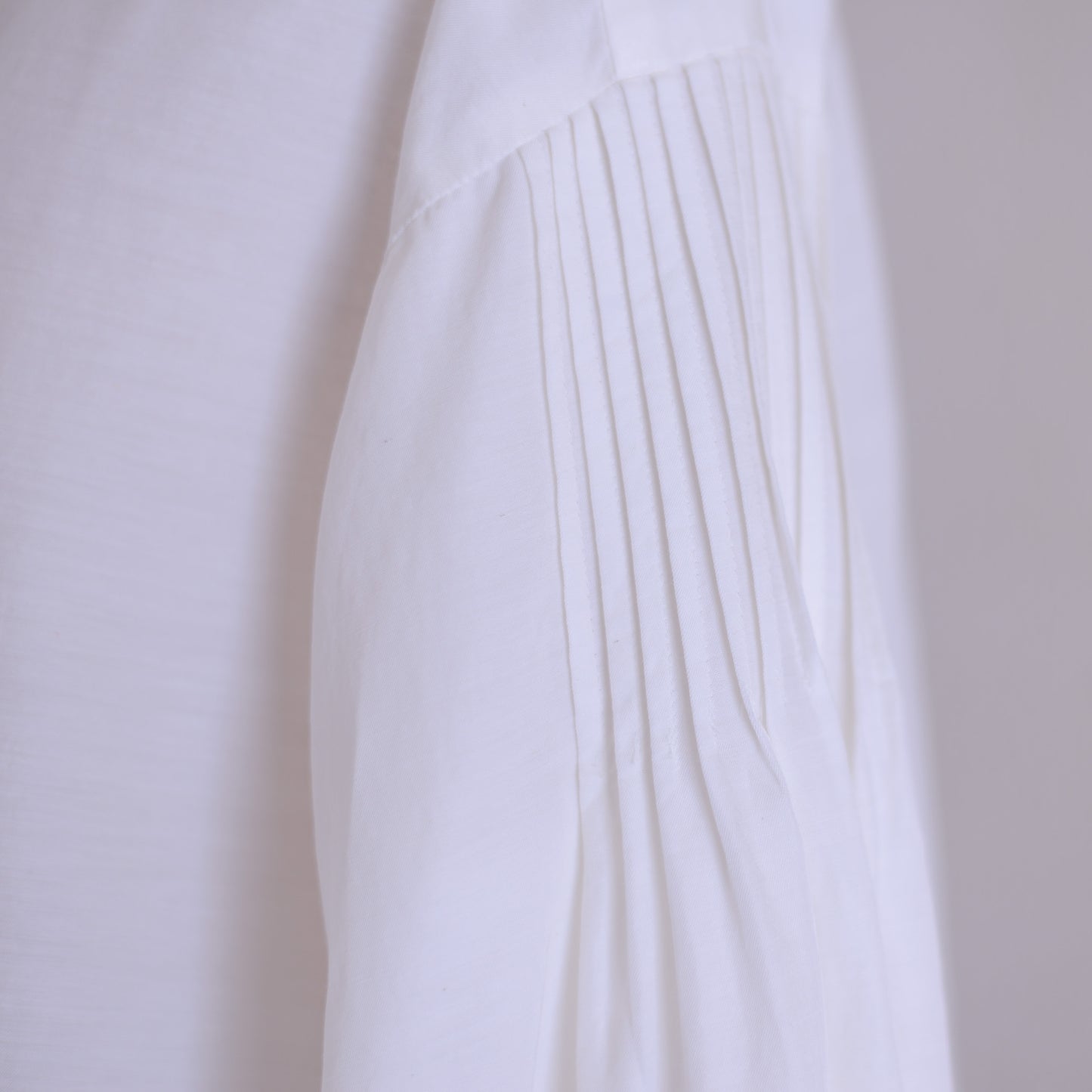 Cotton cupra wool pin tuck 2-way blouse