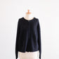 Cotton Cupro Wool Tuck Easy Skirt Black Navy