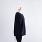Cotton Cupro Wool Tuck Easy Skirt Black Navy