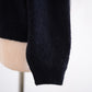 Cotton Cupro Wool Tuck Easy Skirt Black Navy