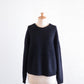 Cotton Cupro Wool Tuck Easy Skirt Black Navy