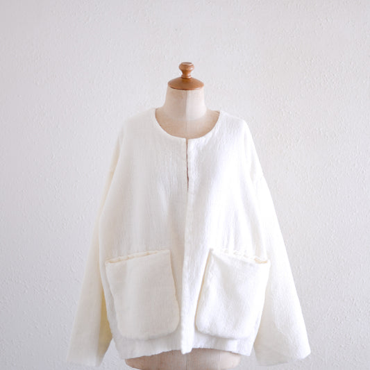 Wool gauze jacket in Ivory