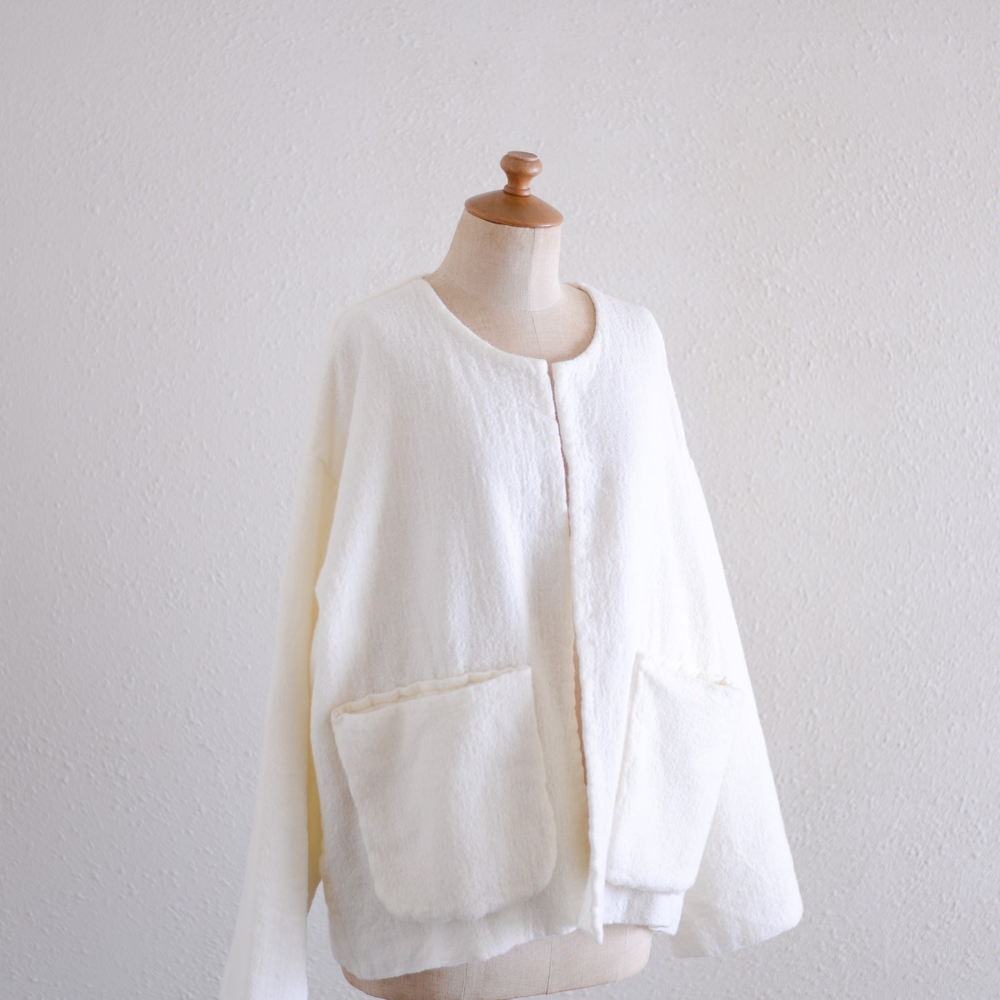 Wool gauze jacket in Ivory