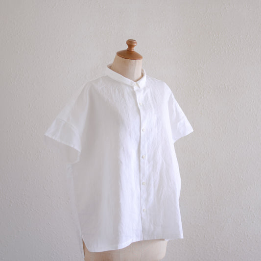 オーガニックコットンプチカラーシャツ Off White