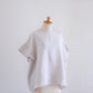 Linen Ramie Gathered Sleeve Blouse Beige