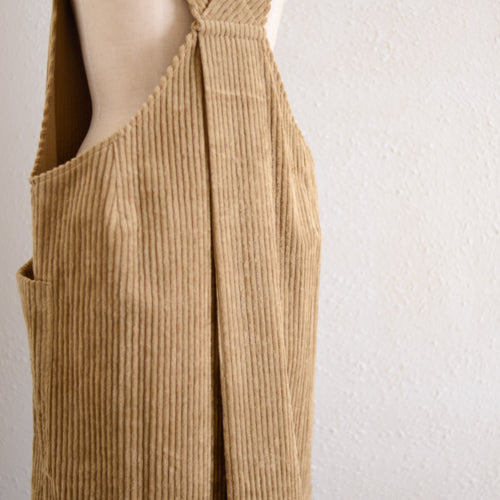 Cotton Corduroy Jumper Skirt Black