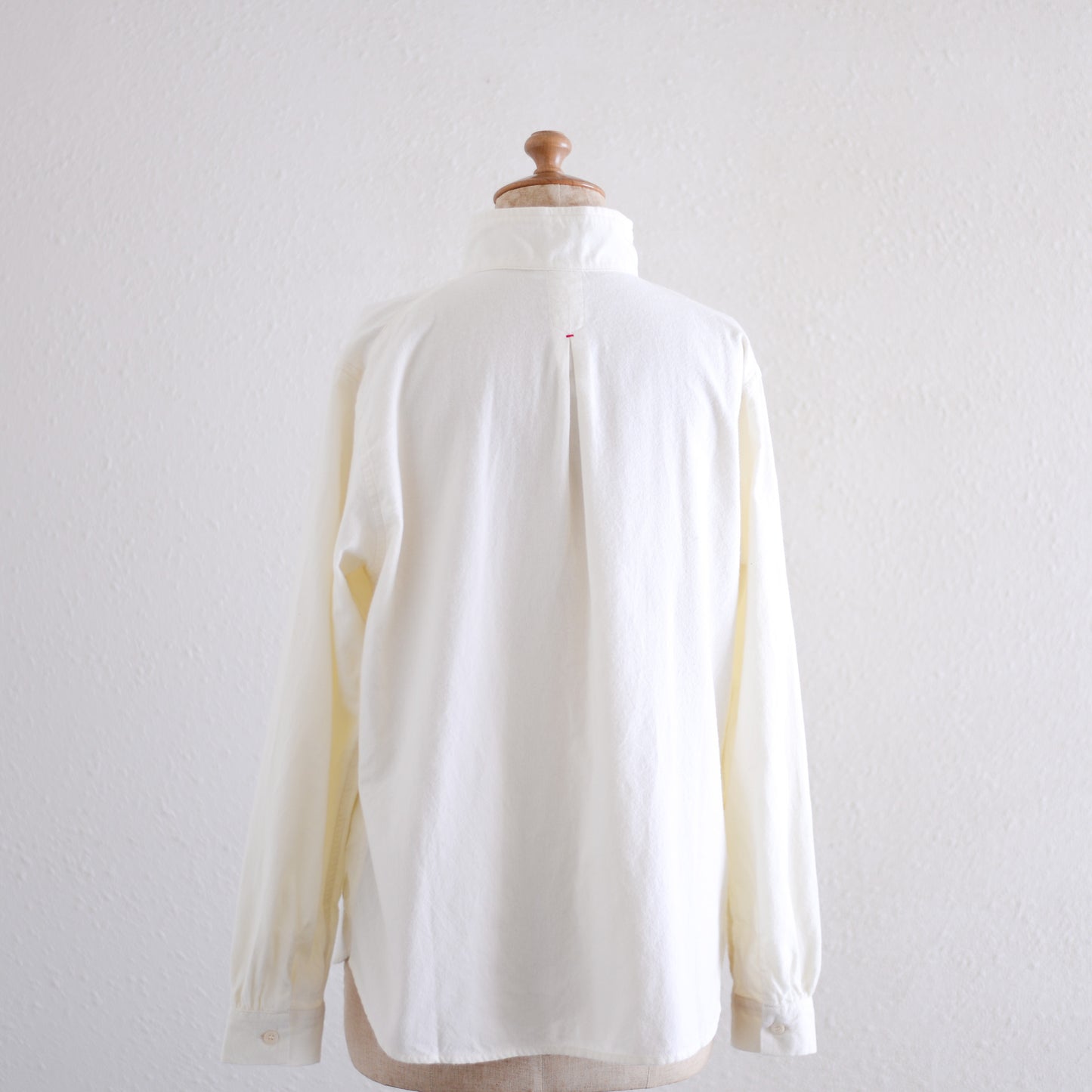 Brushed cotton high neck shirt Off White