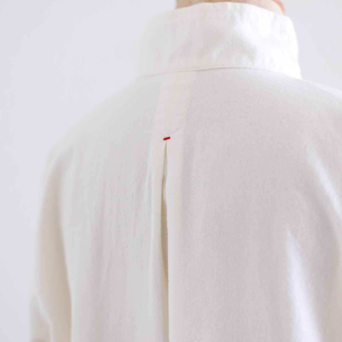 Brushed cotton high neck shirt Off White