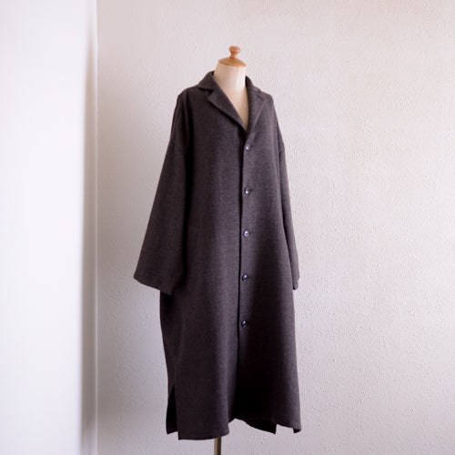 Soft wool long coat Brown