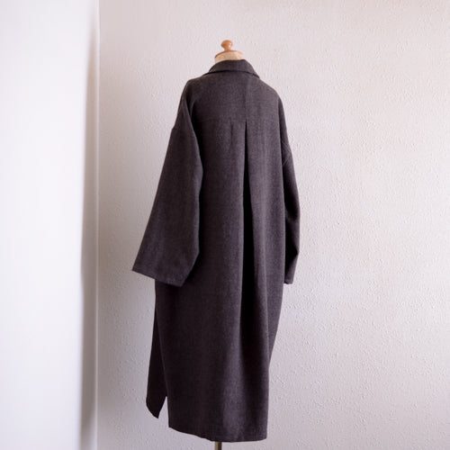 Soft wool long coat Brown