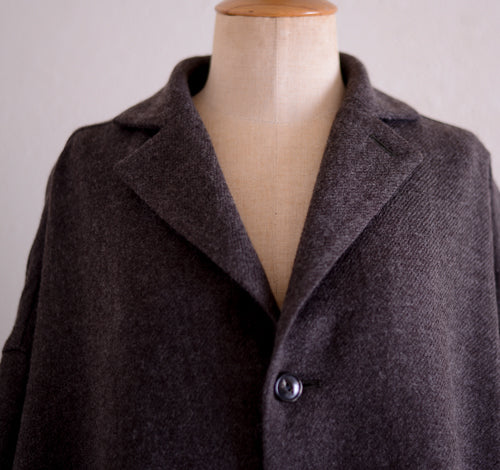 Soft wool long coat Brown
