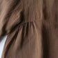 リネンクルーネック七分袖カーディガン Brown