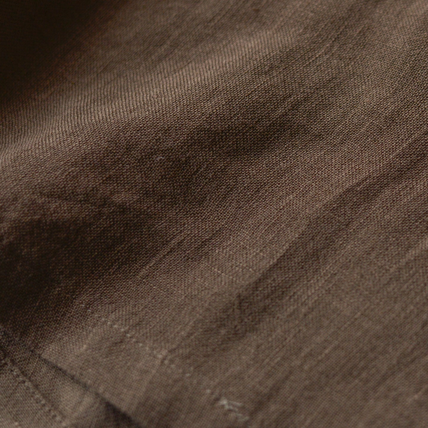 リネンクルーネック七分袖カーディガン Brown